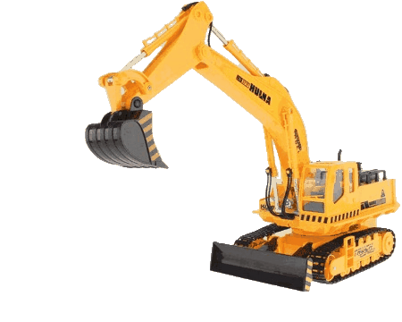 Retroexcavadora cargando